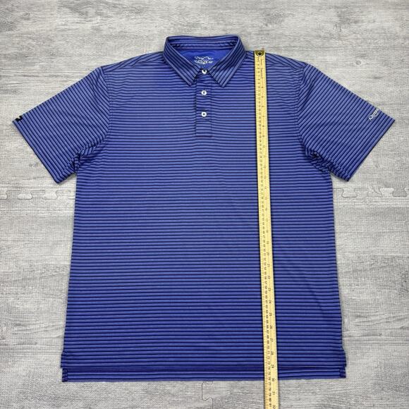 Straight Down Performance Polo Men’s Sz L Querencia Logo Golf Preppy Blue Purple - Picture 3 of 9